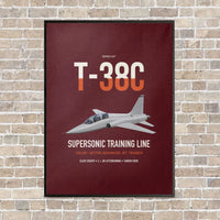 Thumbnail for T-38C Talon vertical canvas print - framed - dark red background