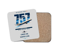 Thumbnail for Boeing 757-300 design on light gray 1 piece coaster