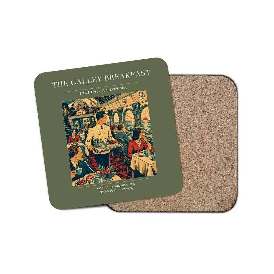 The Galley Breakfast - Designed Coasters design on green army 1-piece
