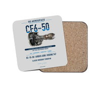 Thumbnail for CF6-50 design on light gray 1 piece coaster