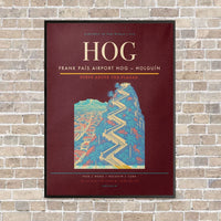 Thumbnail for Frank País Airport HOG — Holguín vertical canvas print - framed - dark red background