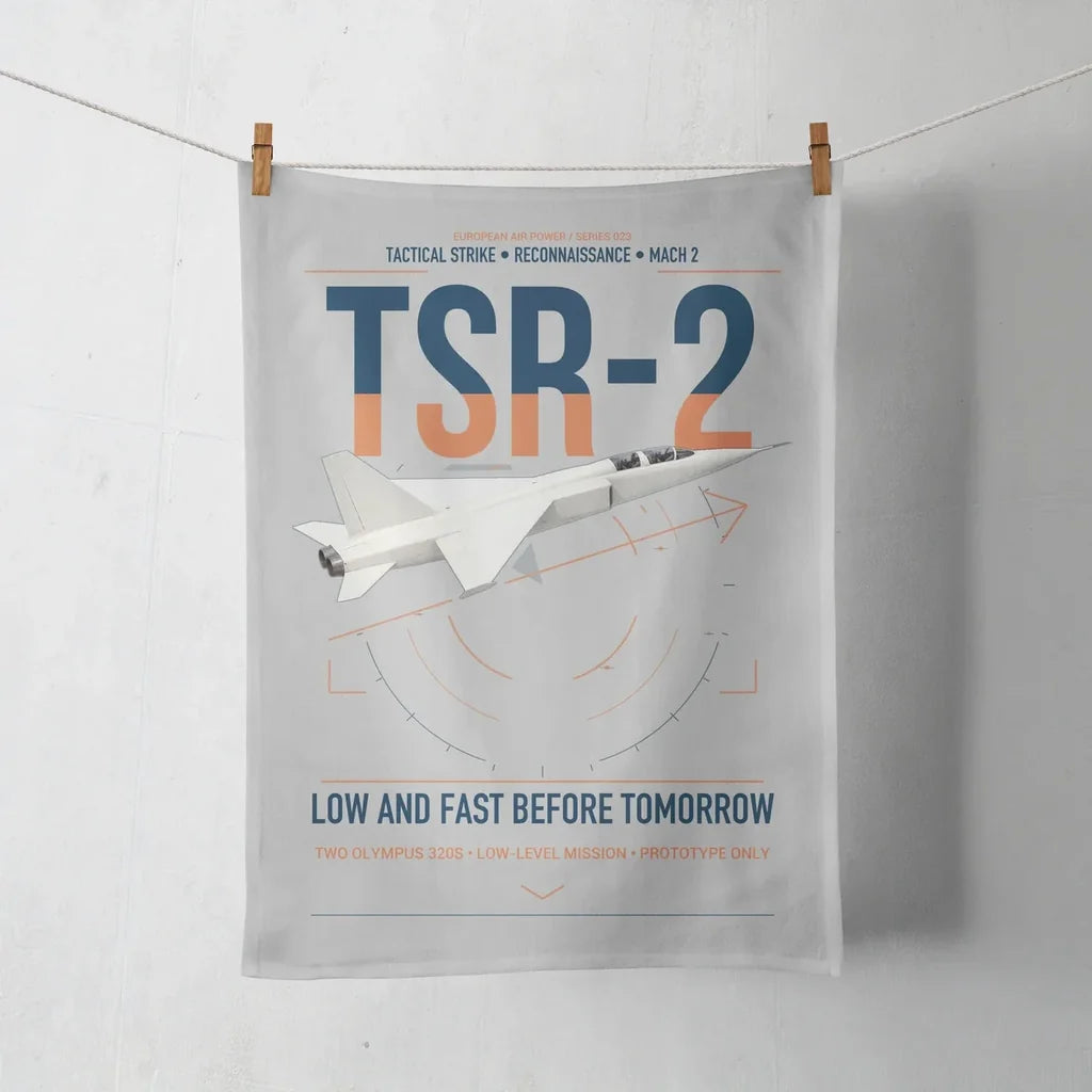 BAC TSR-2 design on light gray towel
