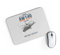 Thumbnail for Leonardo AW149 design on light gray rectangle mouse pad