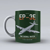 Thumbnail for EP-3E ARIES II design on dark green ceramic mug, double-side print
