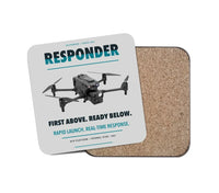 Thumbnail for BRINC Responder design on light gray 1 piece coaster