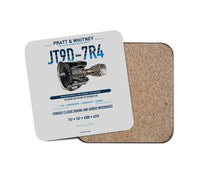 Thumbnail for JT9D-7R4 design on light gray 1 piece coaster