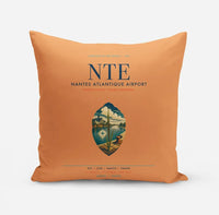 Thumbnail for Nantes Atlantique Airport (NTE) design on orange pillow