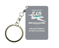Thumbnail for Cessna Citation 560 - Citation V design on gray designed key chain, double-side print