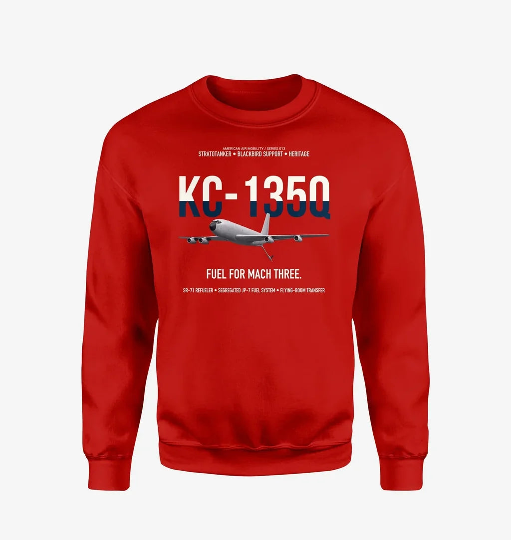 KC-135Q Blackbird Tanker design on red sweatshirt