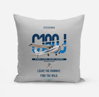 Thumbnail for Cessna 180J Skywagon design on light gray pillow