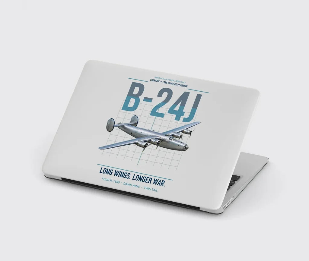 B-24J Liberator design on light gray MacBook case