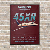 Thumbnail for Bombardier Learjet 45XR vertical canvas print - framed - dark red background