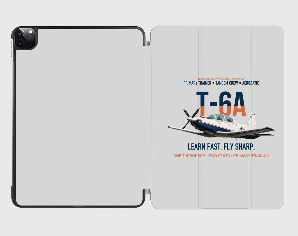 T-6A Texan II Train The Next Generation design on light gray ipad tablet case