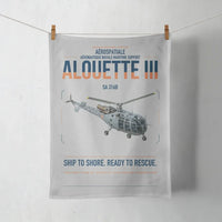 Thumbnail for Aérospatiale SA 316B Alouette III design on light gray towel