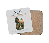 Thumbnail for Santiago de Compostela Airport (SCQ) design on light gray 1 piece coaster