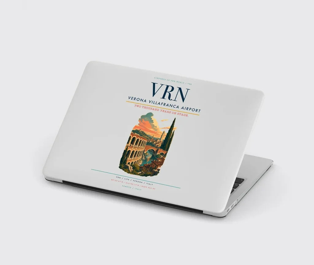 Verona Villafranca Airport (VRN) design on light gray MacBook case