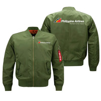 Thumbnail for Philippine Airlines aviation design embroidered on green bomber jacket