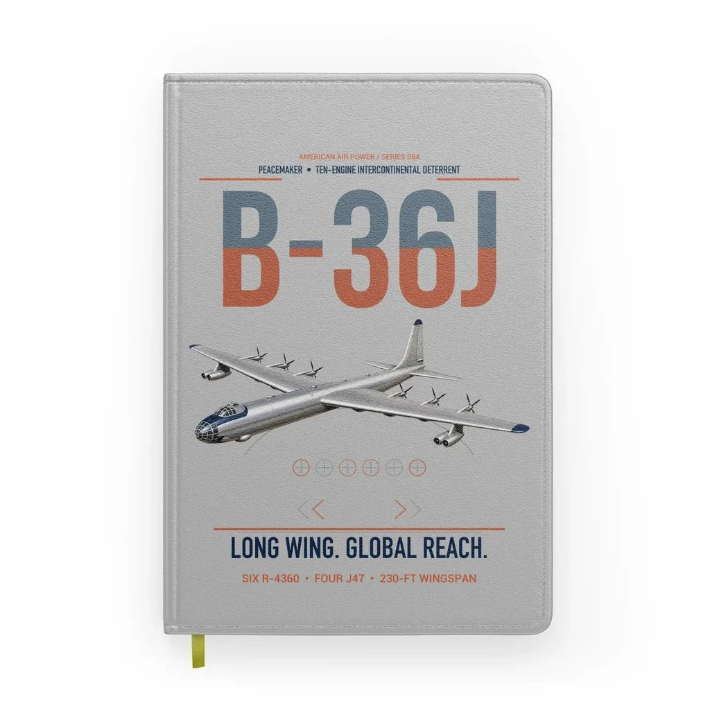 B-36J Peacemaker design on light gray notebook