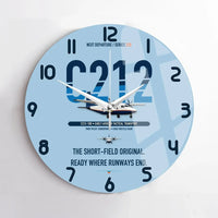 Thumbnail for CASA C-212-100 Aviocar design on light blue no frame wall clock