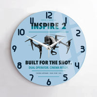 Thumbnail for DJI Inspire 2 design on light blue no frame wall clock