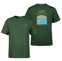 Thumbnail for City of Derry Airport (LDY) design printed on dark green double-side t-shirt