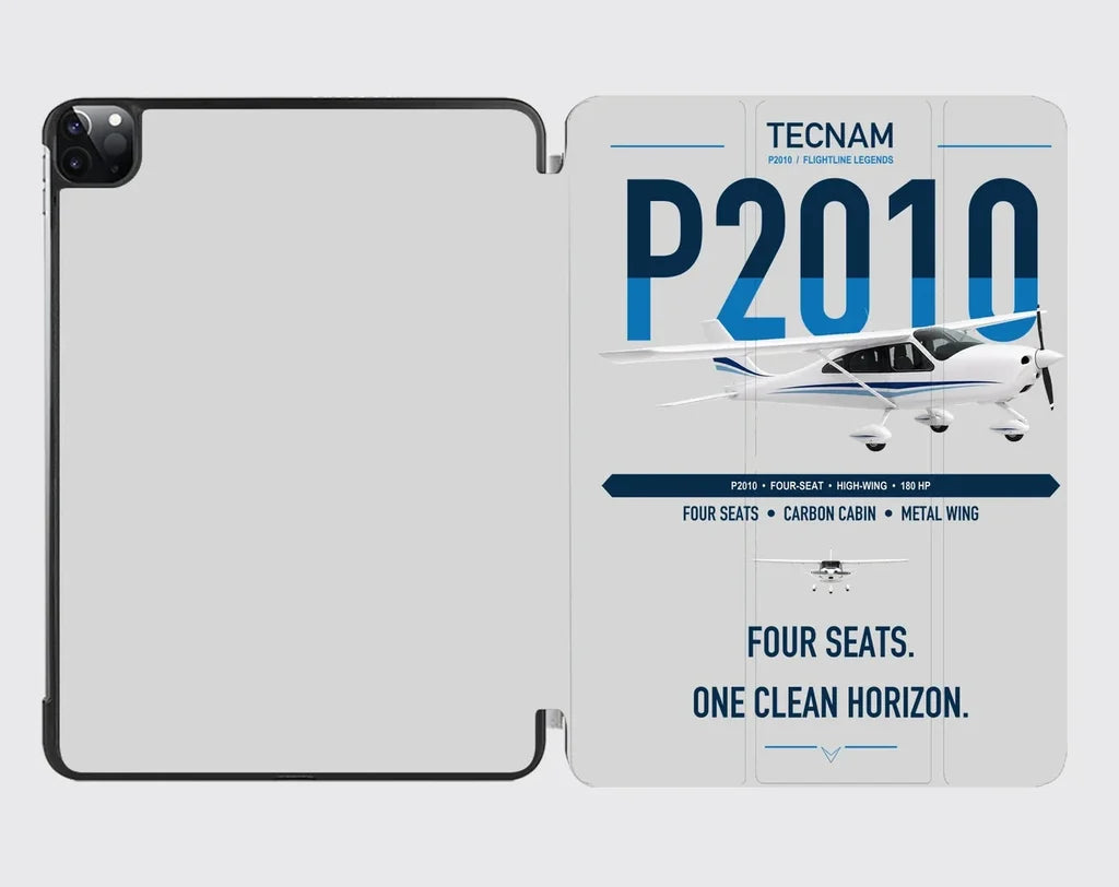 Tecnam P2010 design on light gray ipad tablet case