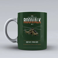 Thumbnail for Denel Rooivalk Mk 1F design on dark green ceramic mug, double-side print