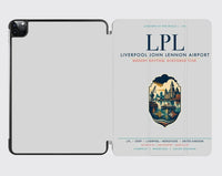 Thumbnail for Liverpool John Lennon Airport (LPL) design on light gray ipad tablet case