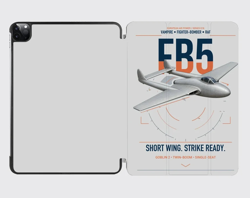 de Havilland Vampire FB5 design on light gray ipad tablet case
