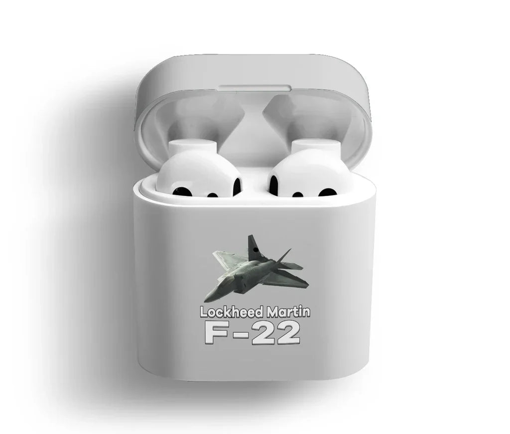The Fighter Jet 22 Silhouette AirPods plastic case - Light Gray