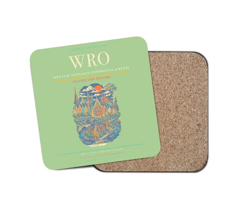Wrocaw Nicolaus Copernicus Airport WRO Coaster 1-Piece - Light Green