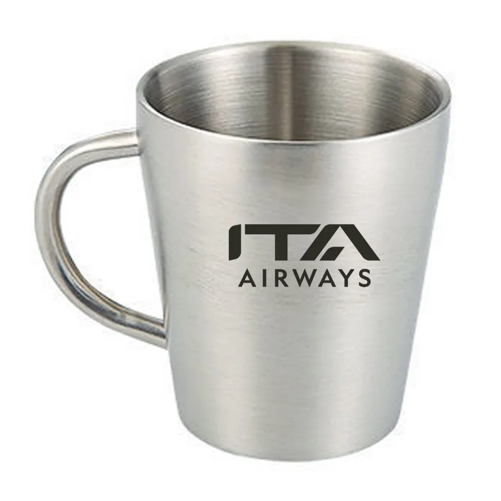 ITA Airlines Stainless Steel Coffee mug in silver
