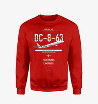 Thumbnail for Douglas DC-8-63 design on red sweatshirt