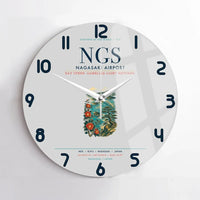 Thumbnail for Nagasaki Airport (NGS) design on light gray no frame wall clock