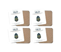 Thumbnail for Samarkand International Airport (SKD) design on white 4 pieces set coaster
