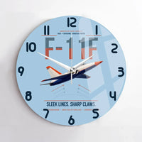 Thumbnail for F-11F Tiger design on light blue no frame wall clock