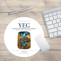 Thumbnail for Edmonton International Airport (YEG) design on white round mouse pad