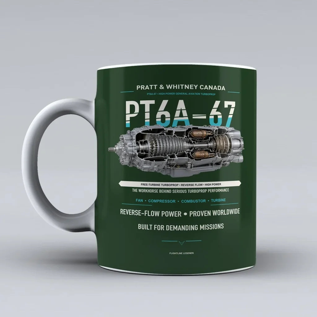 Mug design on dark green pt6a 67