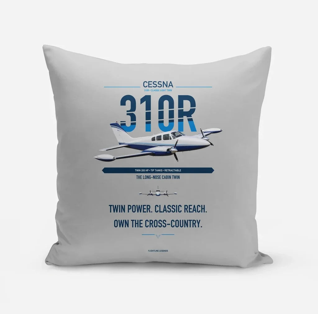 Cessna 310R design on light gray pillow