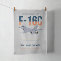 Thumbnail for F-16C Fighting Falcon See All Around Turn Inside design on light gray towel