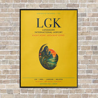 Thumbnail for Langkawi International Airport LGK vertical canvas print - framed - yellow background