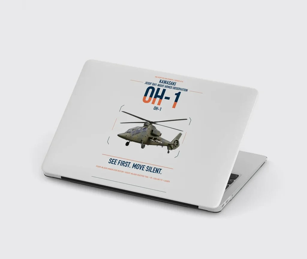 Kawasaki OH-1 design on light gray MacBook case
