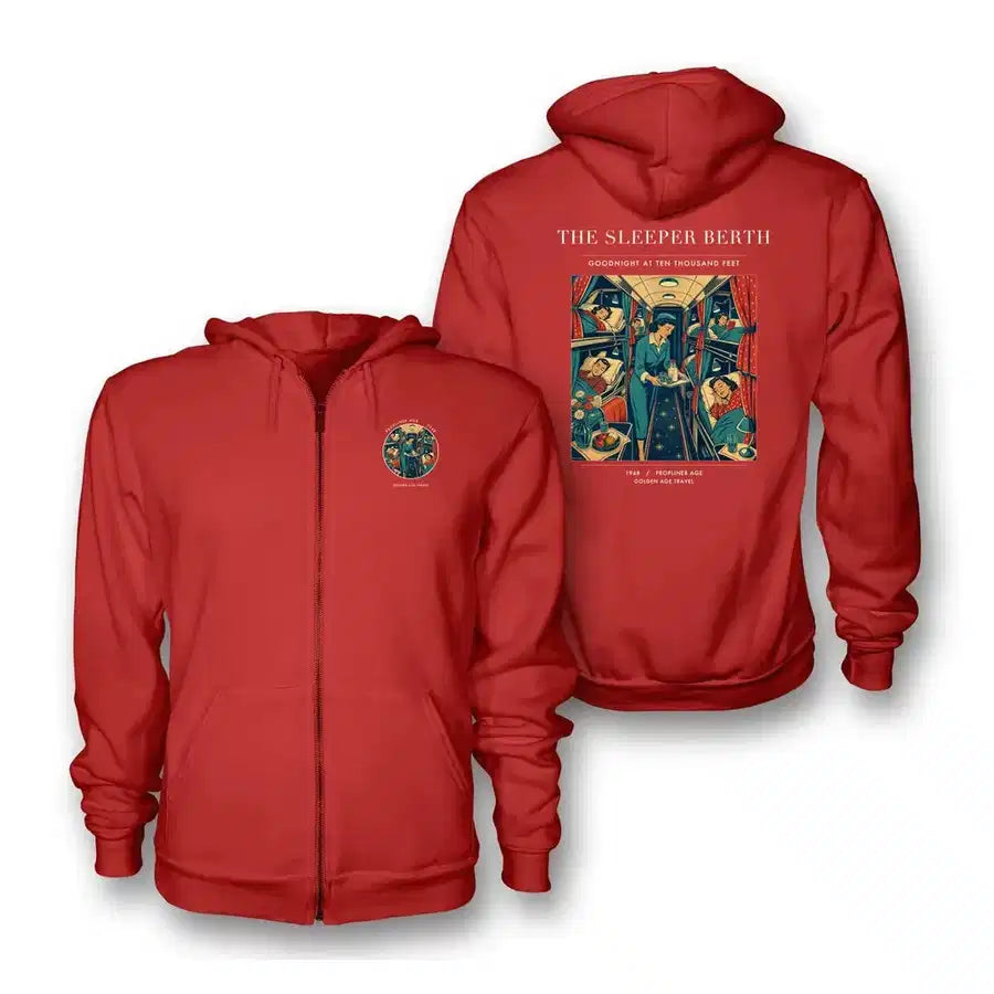 VINTAGE G4216 - The Sleeper Berth - Premium Zipped Hoodie design on red
