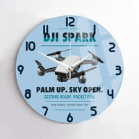 Thumbnail for DJI Spark design on light blue no frame wall clock