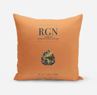 Thumbnail for Yangon International Airport (RGN) design on orange pillow