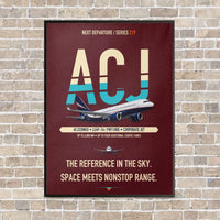Thumbnail for Airbus ACJ320neo vertical canvas print - framed - dark red background