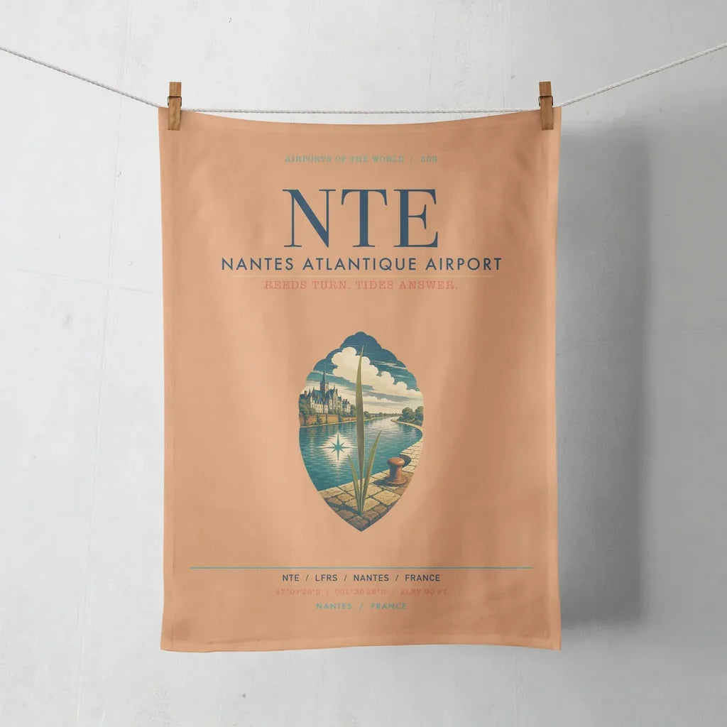 Nantes Atlantique Airport (NTE) design on orange towel