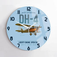 Thumbnail for Airco DH-4 Liberty Plane design on light blue no frame wall clock