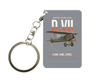 Thumbnail for Fokker D.VII design on gray designed key chain, double-side print