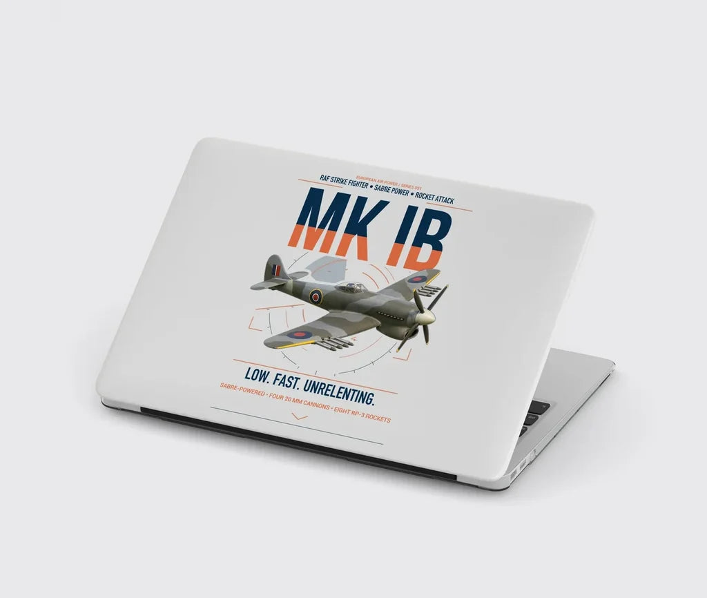 Hawker Typhoon Mk IB design on light gray MacBook case